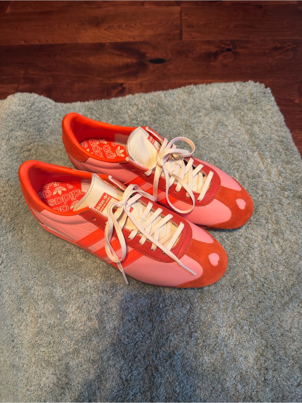 adidas Women's Pink and Orange Low-Profile Sneakers - Picture 2 of 2